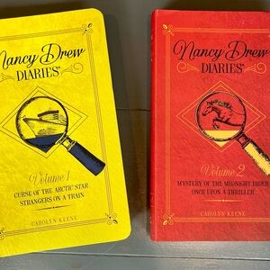NEW Leather Bound Nancy Drew Diaries Books Volume 1 & 2 (4 bks) by Carolyn Keene
